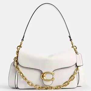 NWT ✅ Coach Soft Chain Tabby Shoulder Bag CY919 in CHALK / BRASS ⭐ NWT